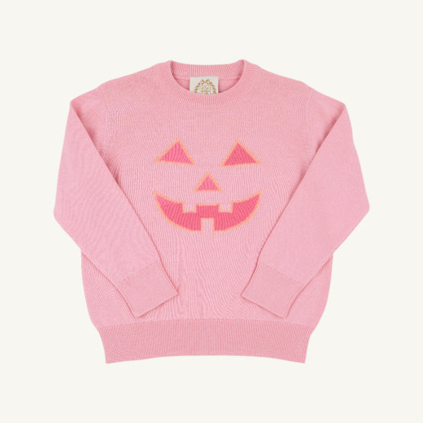 Isabelle's Intarsia Sweater - Sandpearl Pink w/ Pumpkin Face
