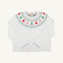 Load image into Gallery viewer, Women's Isabelle Sweater - Palmetto Pearl w/ Christmas Trees - Fairisle
