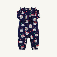 Load image into Gallery viewer, Leigh Ann Angel Sleeve Romper - Keeping Spirits Bright (Navy) - Heavy Knit
