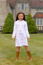 Load image into Gallery viewer, Lizzie's Luxe Leisure Dress - York Town Toile w/ Worth Ave White - Long Sleeve
