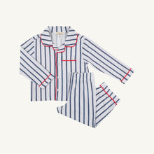 Load image into Gallery viewer, Lock's Little Man Set - Nantucket Navy Ticking Stripe w/ Richmond Red
