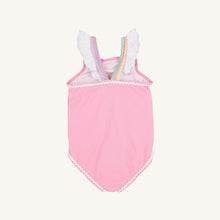Load image into Gallery viewer, Long Bay Bathing Suit - Hamptons Hot Pink w/ Worth Ave White &amp; Multicolor Ric Rac
