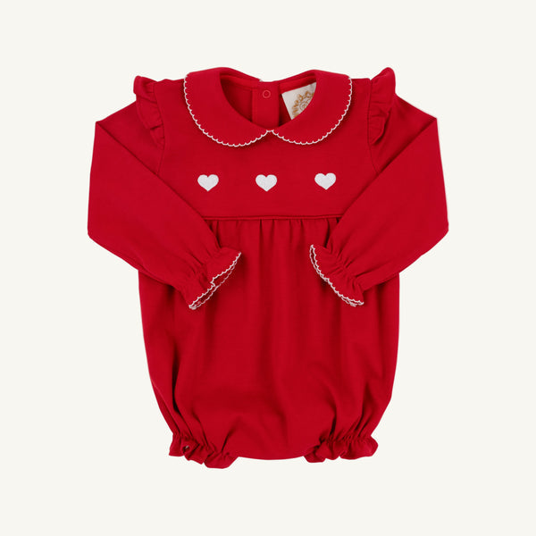 Biltmore Bubble - Richmond Red w/ Hearts Embroidery - Long Sleeve