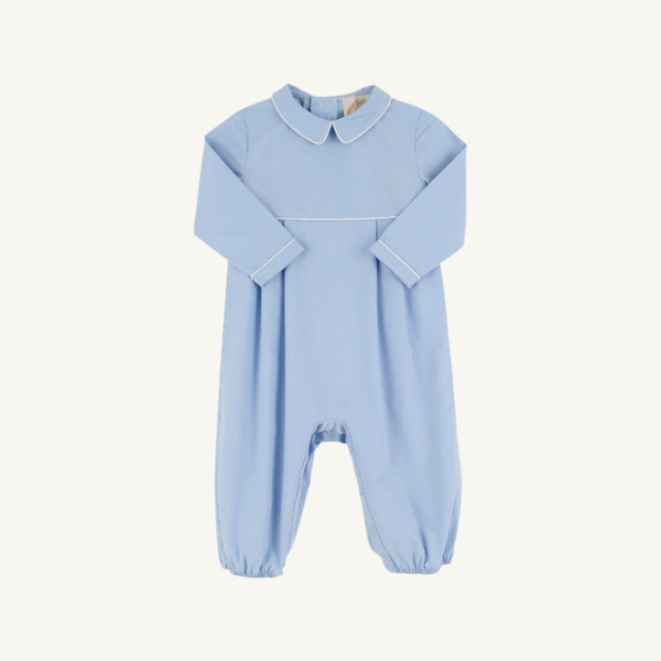 Bradford Romper - Beale Street Blue w/ Worth Ave White - Long Sleeve