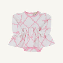 Load image into Gallery viewer, Daisy&#39;s Diaper Cover Dress - Belle Meade Bow w/ Pier Party Pink - Long Sleeve
