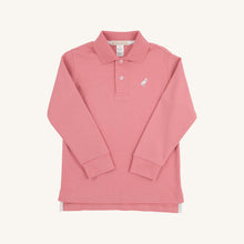 Load image into Gallery viewer, Prim and Proper Polo - Nantucket Red w/ Worth Ave White Stork - Long Sleeve
