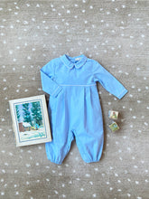 Load image into Gallery viewer, Bradford Romper - Beale Street Blue w/ Worth Ave White - Long Sleeve
