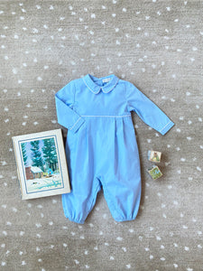 Bradford Romper - Beale Street Blue w/ Worth Ave White - Long Sleeve