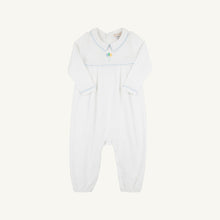 Load image into Gallery viewer, Bradford Romper - White w/ Buckhead Blue - Balloon Embroidery - Long Sleeve
