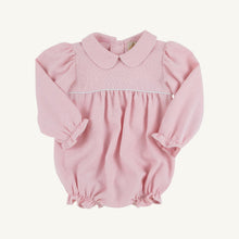 Load image into Gallery viewer, Britt Bubble - Sandpearl Pink Herringbone w/ Worth Ave White - Long Sleeve - Woven
