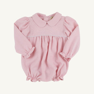 Britt Bubble - Sandpearl Pink Herringbone w/ Worth Ave White - Long Sleeve - Woven
