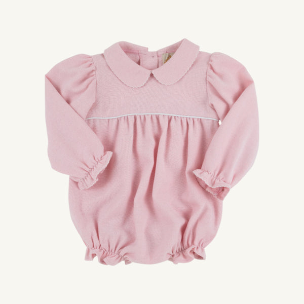 Britt Bubble - Sandpearl Pink Herringbone w/ Worth Ave White - Long Sleeve - Woven