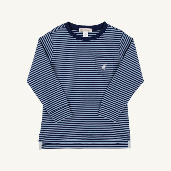 Carter Crewneck - Barrington Blue & Navy Stripe - Long Sleeve