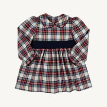 Load image into Gallery viewer, Cindy Lou Sash Dress - Paris Pike Patch w/ Nantucket Navy - Long Sleeve
