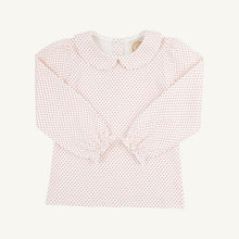 Load image into Gallery viewer, Maude's Peter Pan Collar Shirt - Pearl w/ Richmond Red Microdot - Pima - Long Sleeve
