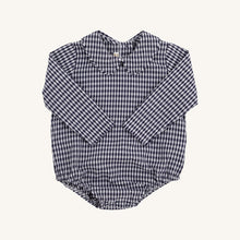 Load image into Gallery viewer, Peter Pan Collar Shirt - Navy Grove Gingham - Long Sleeve - Woven
