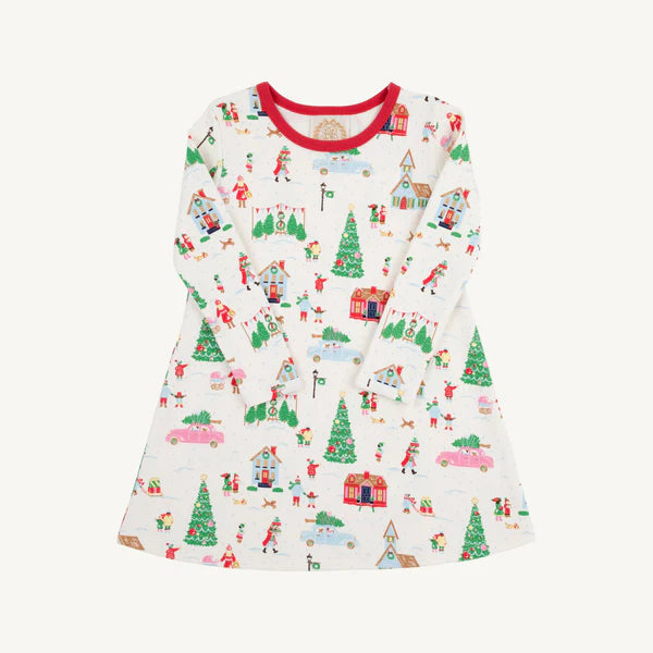 Polly Play Dress - Make the Season Bright w/ Richmond Red - Long Sleeve