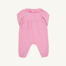 Load image into Gallery viewer, Ramona Ruffle Romper - Hamptons Hot Pink w/ Green - Wreath - Long Sleeve
