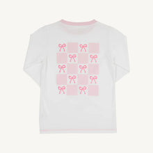 Load image into Gallery viewer, Sir Proper's T-Shirt - Worth Ave White w/ Palm Beach Pink Bows - Long Sleeve
