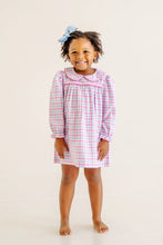 Load image into Gallery viewer, Maerin Fitz Frock - Barrington Blue &amp; Hamptons Hot Pink Gingham - Flannel - Long Sleeve
