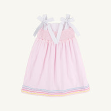 Load image into Gallery viewer, Macie Mini Dress - Palm Beach Pink w/ Multicolor Ric Rac
