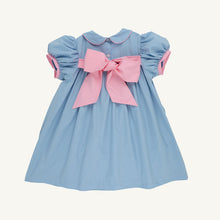 Load image into Gallery viewer, Mary Dal Dress - Barrington Blue w/ Sandpearl Pink - Pumpkin Smocking

