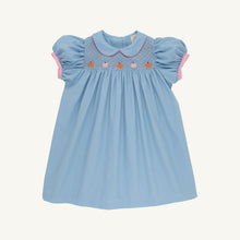 Load image into Gallery viewer, Mary Dal Dress - Barrington Blue w/ Sandpearl Pink - Pumpkin Smocking
