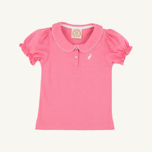 Load image into Gallery viewer, Maude&#39;s Peter Pan Collar Polo - Romany Rose w/ Worth Ave White - Puff Sleeve
