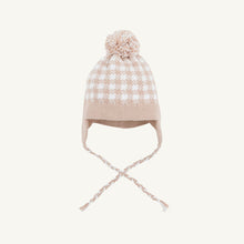 Load image into Gallery viewer, Parrish Pom Pom Hat - Light Khaki &amp; Worth Ave White Gingham
