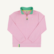 Load image into Gallery viewer, Prepletic® Hayword Half-Zip - Pier Party Pink Stripe w/ Gibson Island Green - Performance
