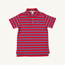 Load image into Gallery viewer, Prim &amp; Proper Polo - Richmond Red, Wood Boat Blue, &amp; Buckhead Blue Stripe
