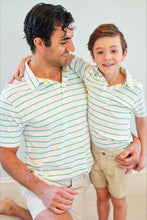 Load image into Gallery viewer, Croquet Party Polo - Gibson Island Green Stripe - Men's
