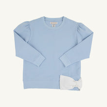 Load image into Gallery viewer, Cassidy Comfy Crewneck Puff Sleeve - Beale Street Blue w/ White Bow
