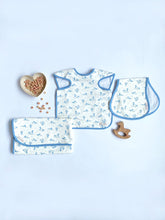 Load image into Gallery viewer, Baby Buggy Blanket - Quack Quack Honk (Palmetto Pearl) w/ Barrington Blue
