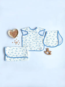 Baby Buggy Blanket - Quack Quack Honk (Palmetto Pearl) w/ Barrington Blue