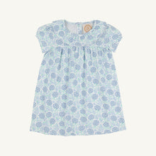 Load image into Gallery viewer, Ramona Ruffle Collar Dress - Handful of Hydrangeas - Short Sleeve - Pima
