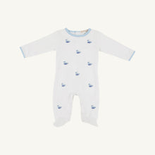 Load image into Gallery viewer, Rock Me Romper - Worth Ave White w/ Ducks Embroidery

