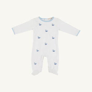 Rock Me Romper - Worth Ave White w/ Ducks Embroidery