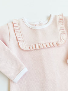 Rock Me Romper - Palm Beach Pink w/ Worth Ave White - Ribbed