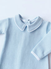 Load image into Gallery viewer, Rock Me Romper - Buckhead Blue w/ Worth Ave White - Ribbed
