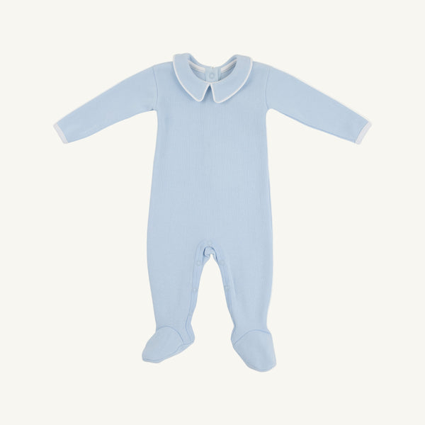 Rock Me Romper - Buckhead Blue w/ Worth Ave White - Ribbed