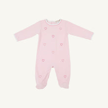 Load image into Gallery viewer, Rock Me Romper - Palm Beach Pink w/ Hearts Embroidery
