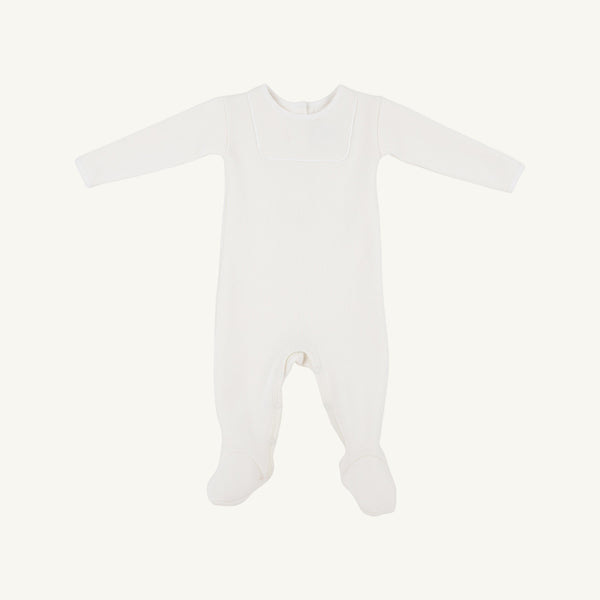 Rock Me Romper - Palmetto Pearl w/ Worth Ave White - Ribbed