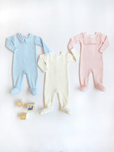 Load image into Gallery viewer, Rock Me Romper - Palm Beach Pink w/ Worth Ave White - Ribbed
