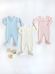Rock Me Romper - Palm Beach Pink w/ Worth Ave White - Ribbed