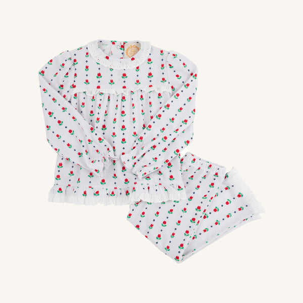Sammy Set - Georgetown Tulips - White w/ Richmond Red