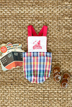 Load image into Gallery viewer, Sayre Sunsuit - Montpelier Plaid w/ Richmond Red
