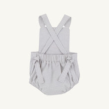 Load image into Gallery viewer, Sayre Sunsuit - Grantley Gray Mini Gingham w/ Dog Face
