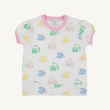 Load image into Gallery viewer, Cassidy Comfy Crewneck - You Had Me At Hello  w/ Pier Pink - Short Puff Sleeve
