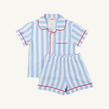 Load image into Gallery viewer, Lock's Little Man Set - Caicos Cabana Stripe (Beale Blue w/ Red) - Short Sleeve
